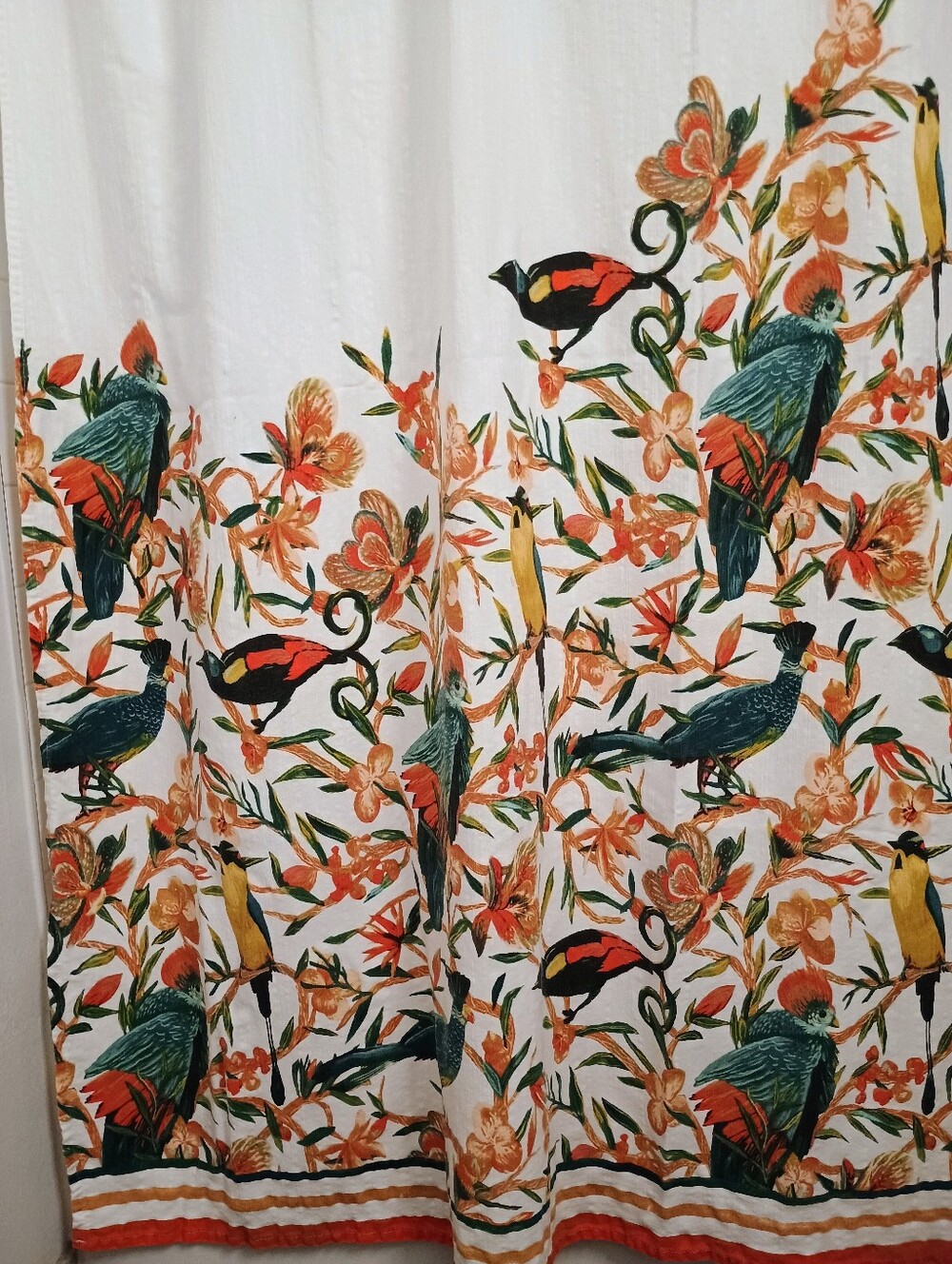 Opalhouse Jungalow Bird Floral Shower Curtain 100% Cotton 65" x 72"